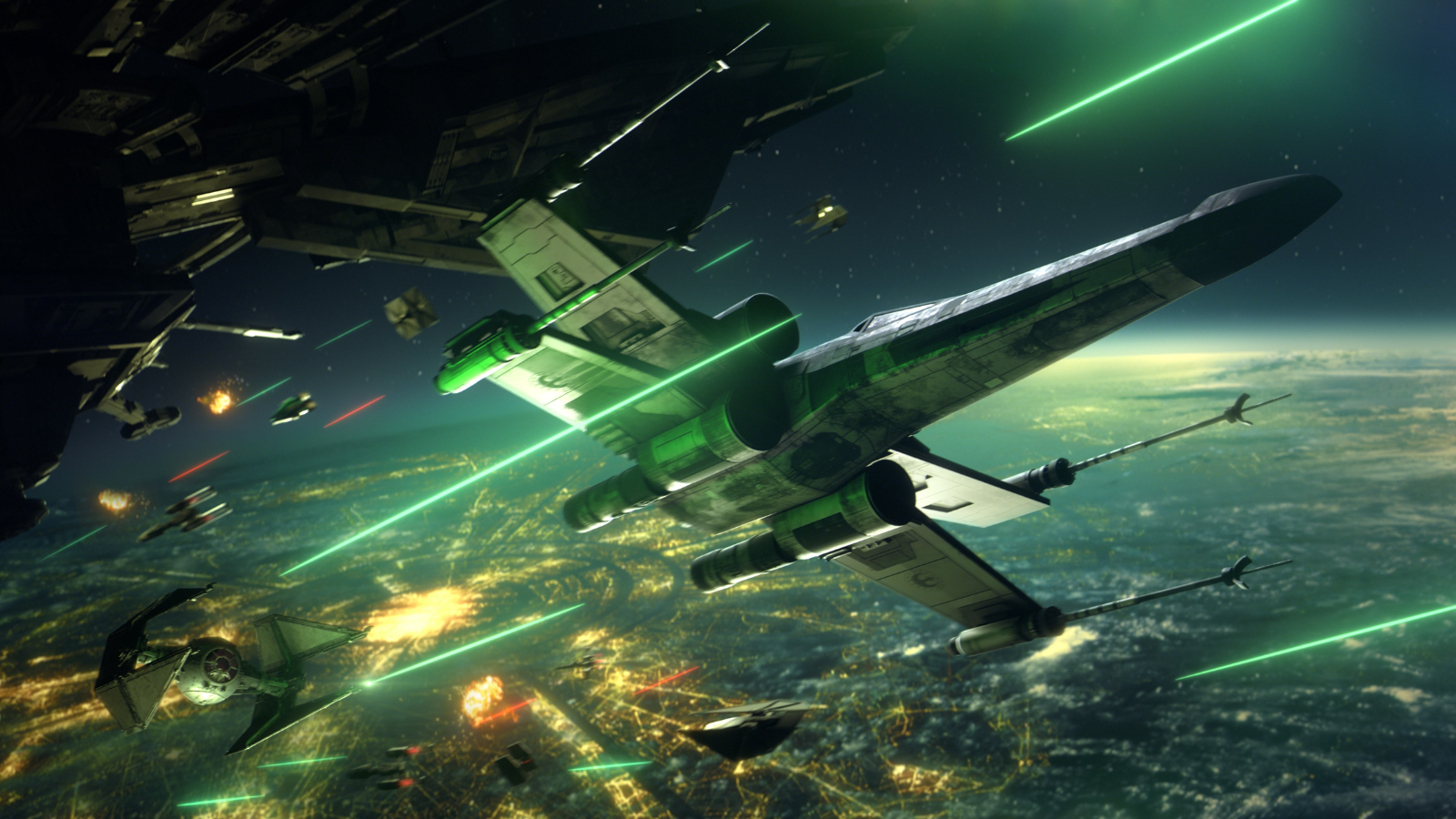 A screenshot of combat from 'Star Wars: Squadrons' 