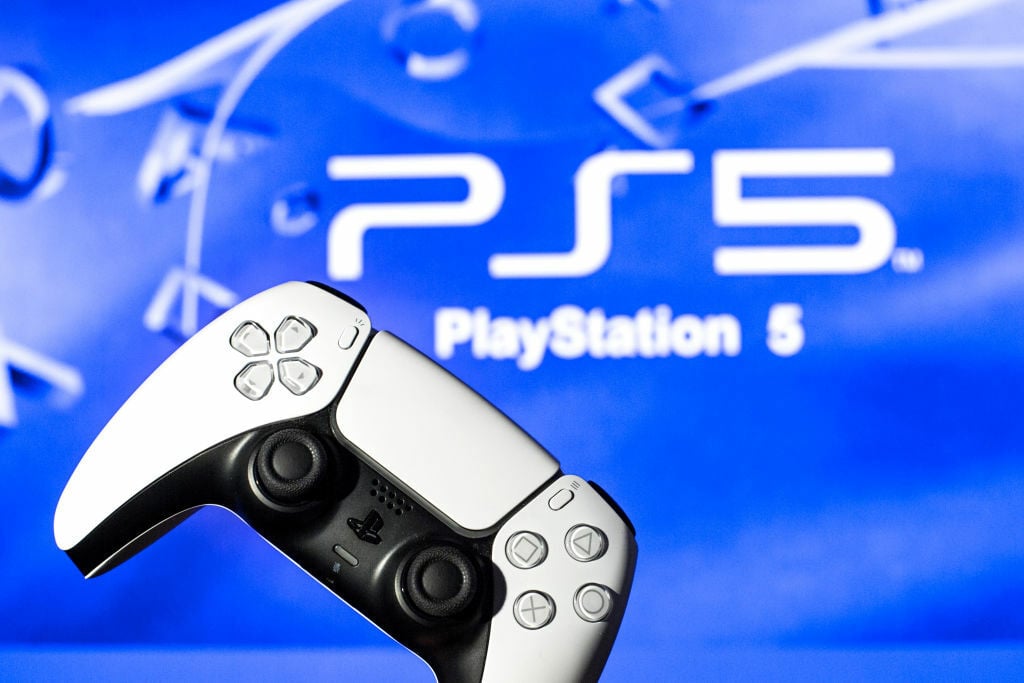 PlayStation 5 controller and logo