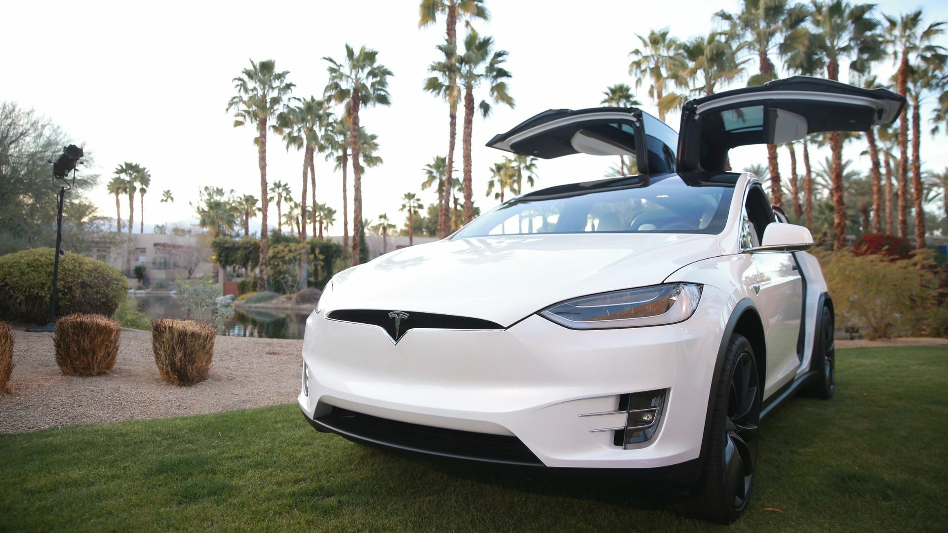 A Tesla Model X is displayed during the Citi Taste of Tennis at Hyatt Regency Indian Wells Resort & Spa on March 5, 2018 in Indian Wells, California.