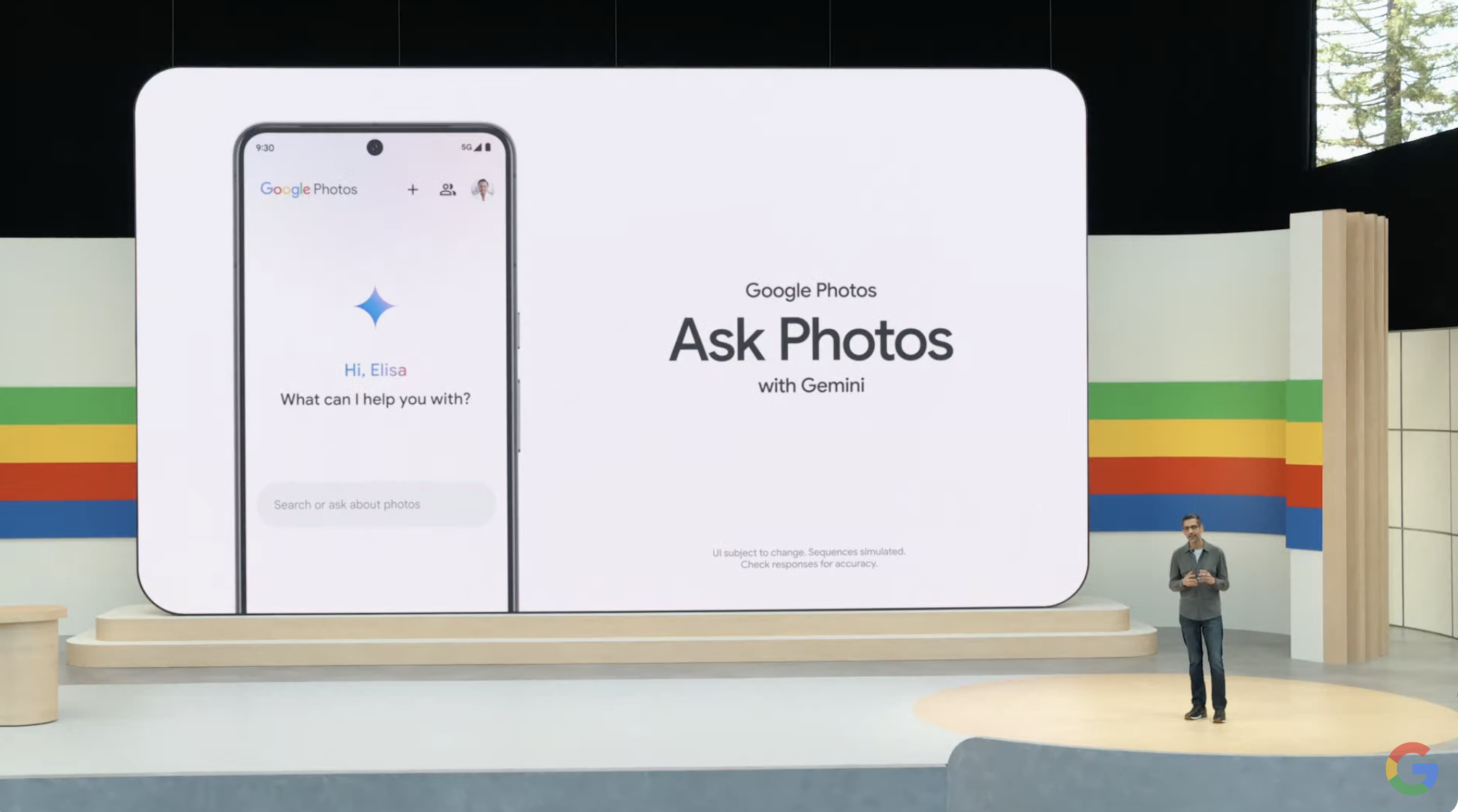 A mobile phone with the Google Photos logo on screen.