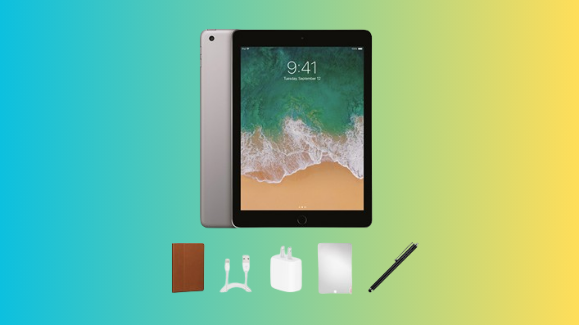 iPad with accessories.