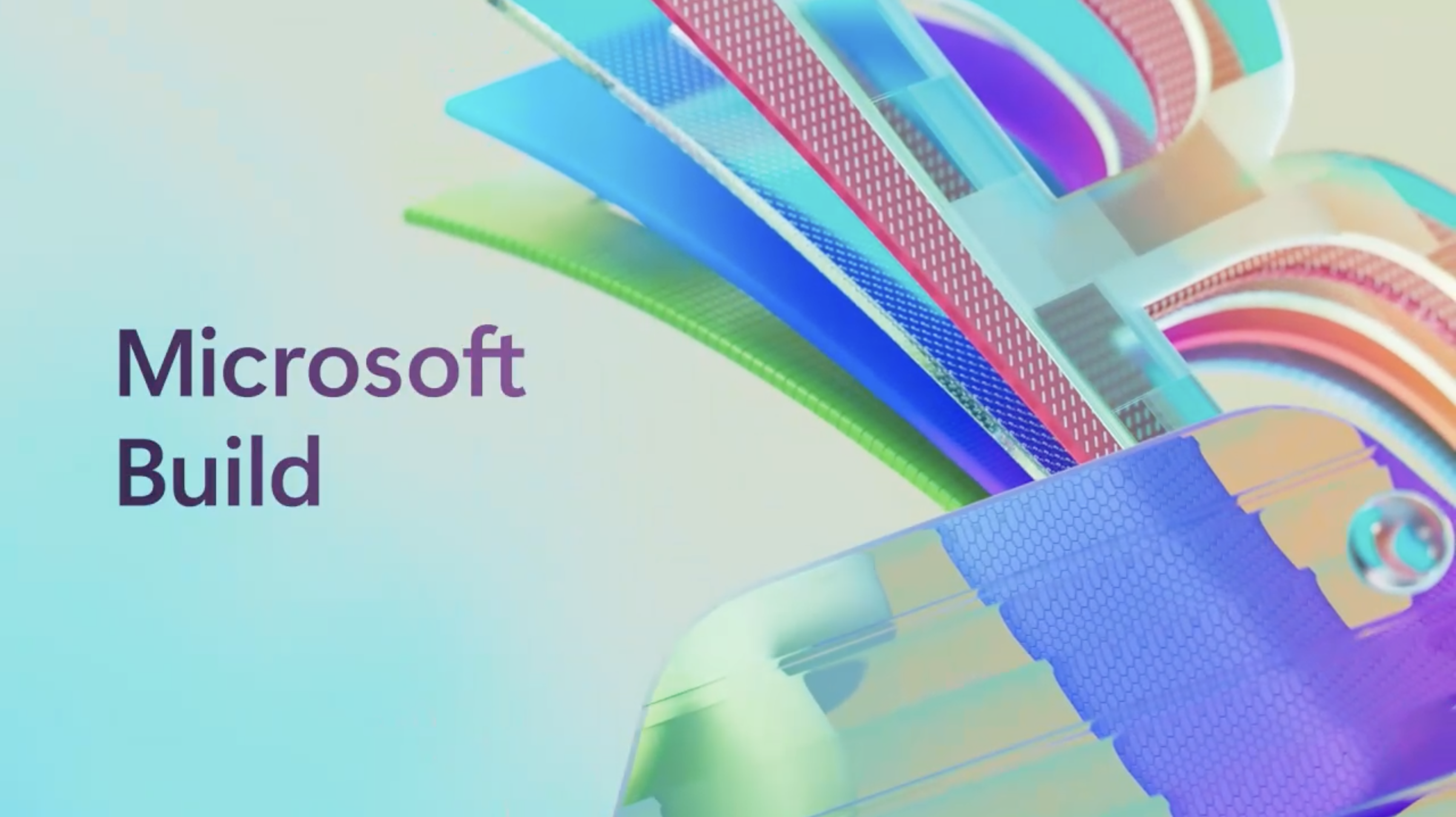 colorful screen with microsoft build logo