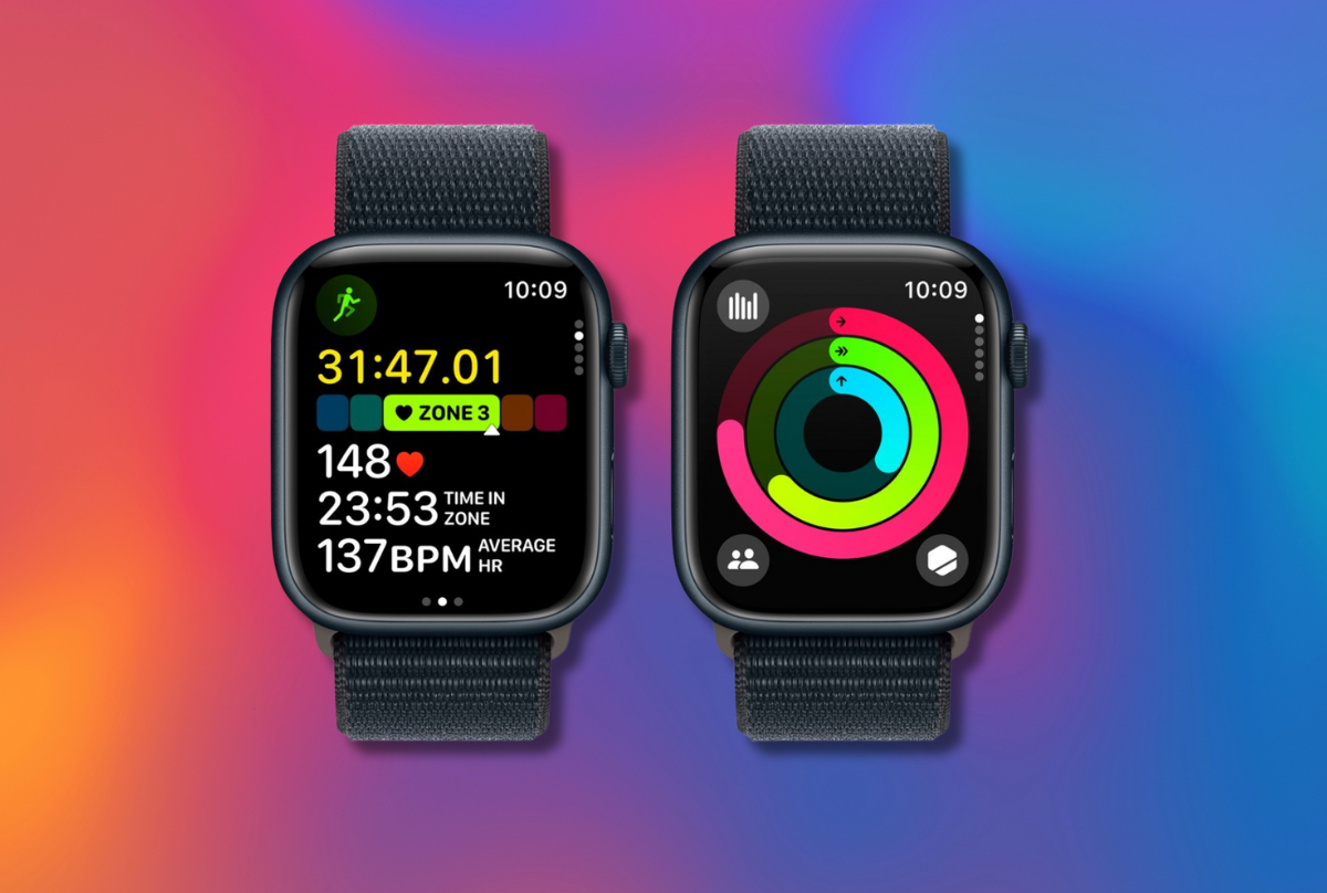 apple watch series 9 against a colorful background 