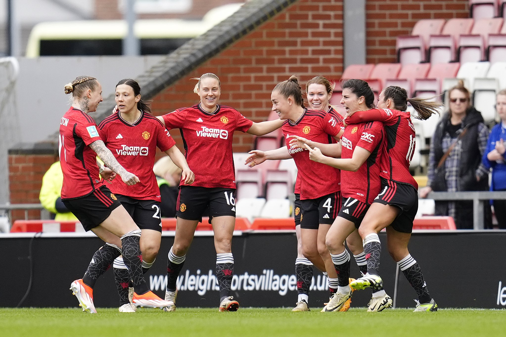 Manchester United's Lucia Garcia celebrates scoring