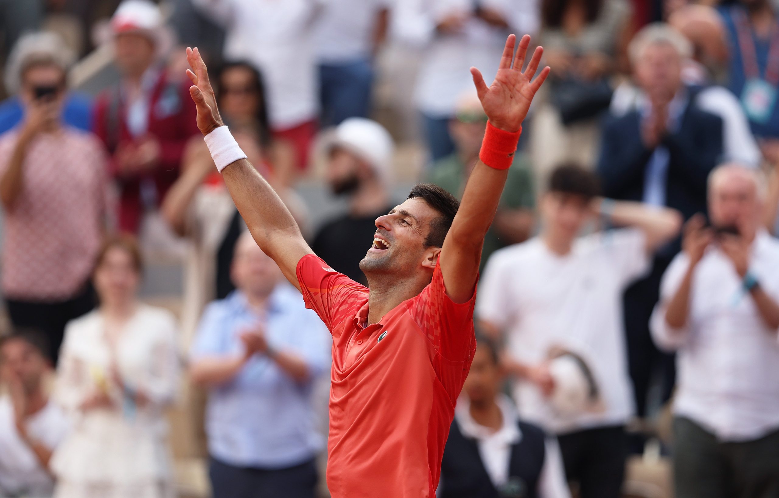 Novak Djokovic of Serbia celebrates