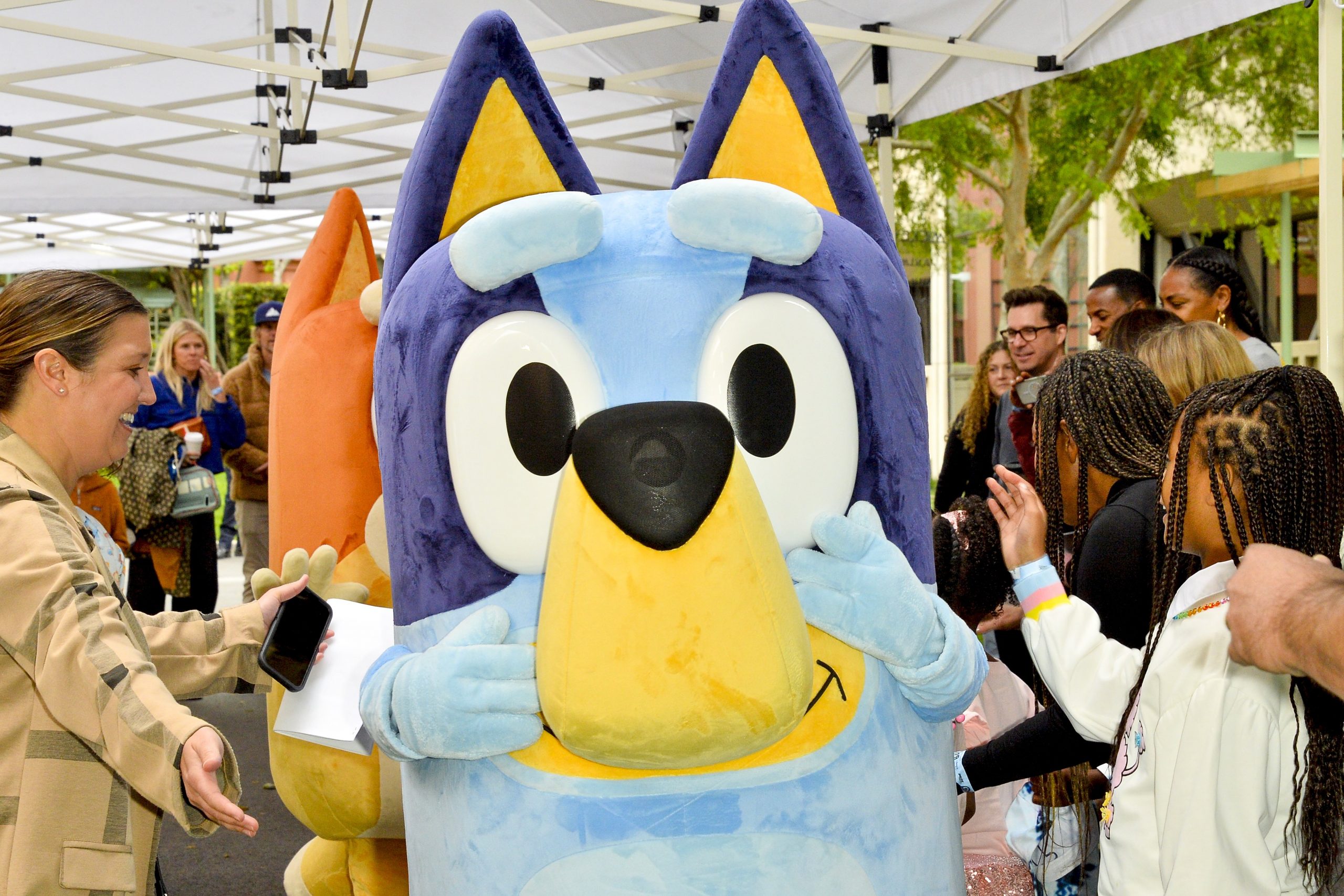 bluey mascot at an event