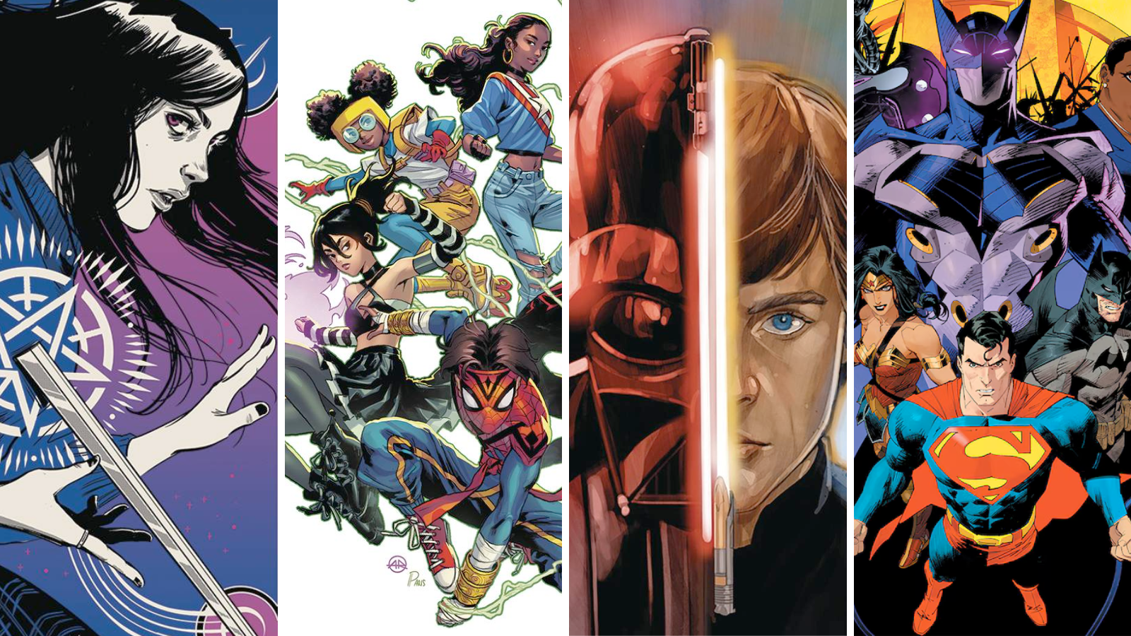 A composite of images from the cover of comics available on Free Comic Book Day 2024.