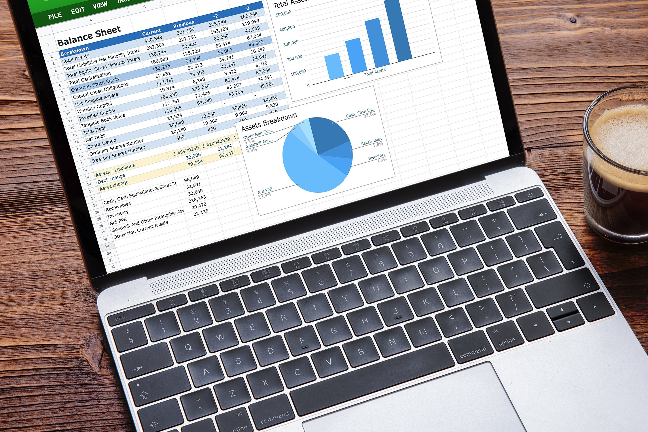 Laptop open to Microsoft Excel.