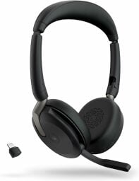 the jabra evolve2 65 flex headset on a white background