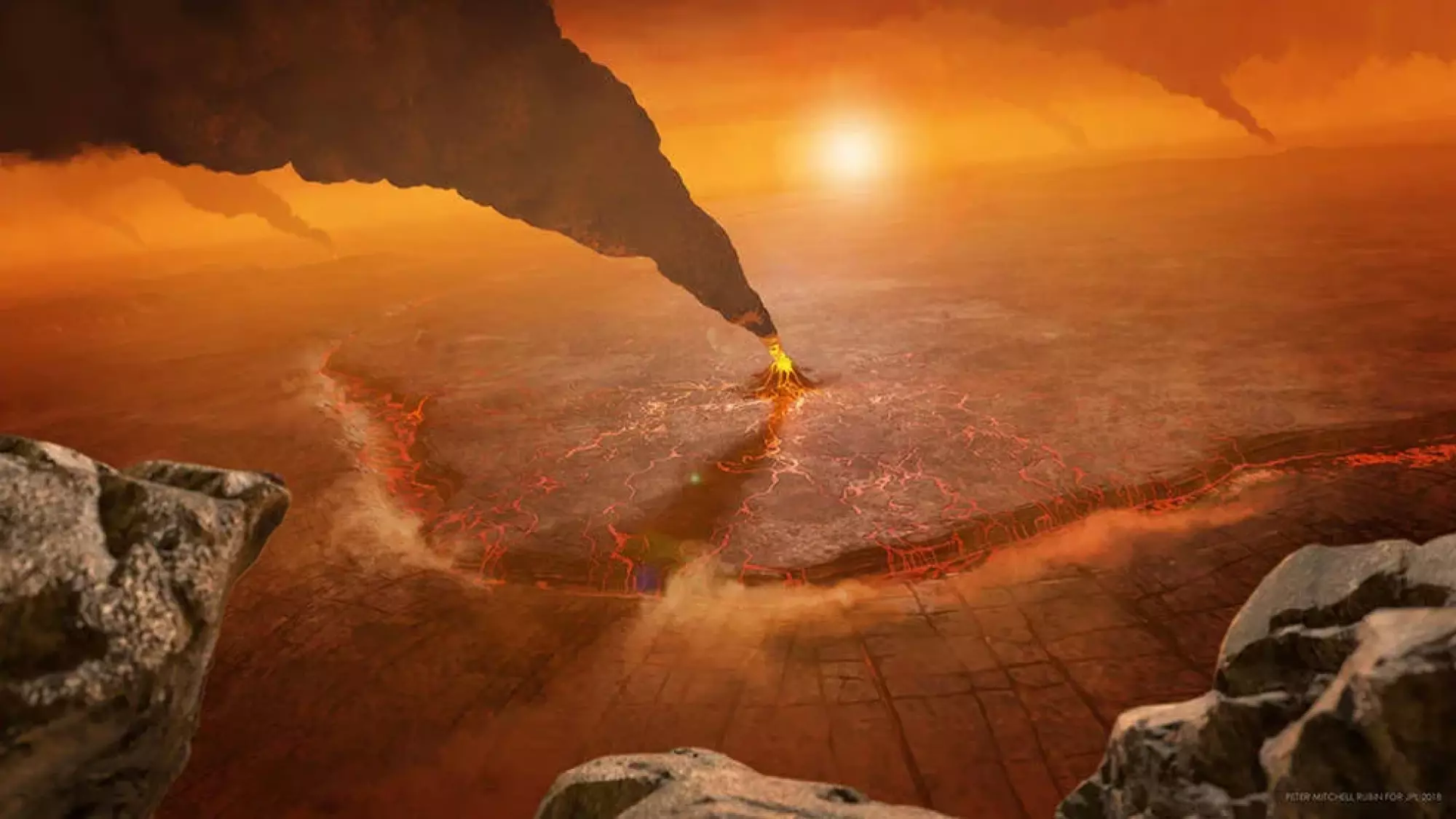 Volcano erupting on Venus