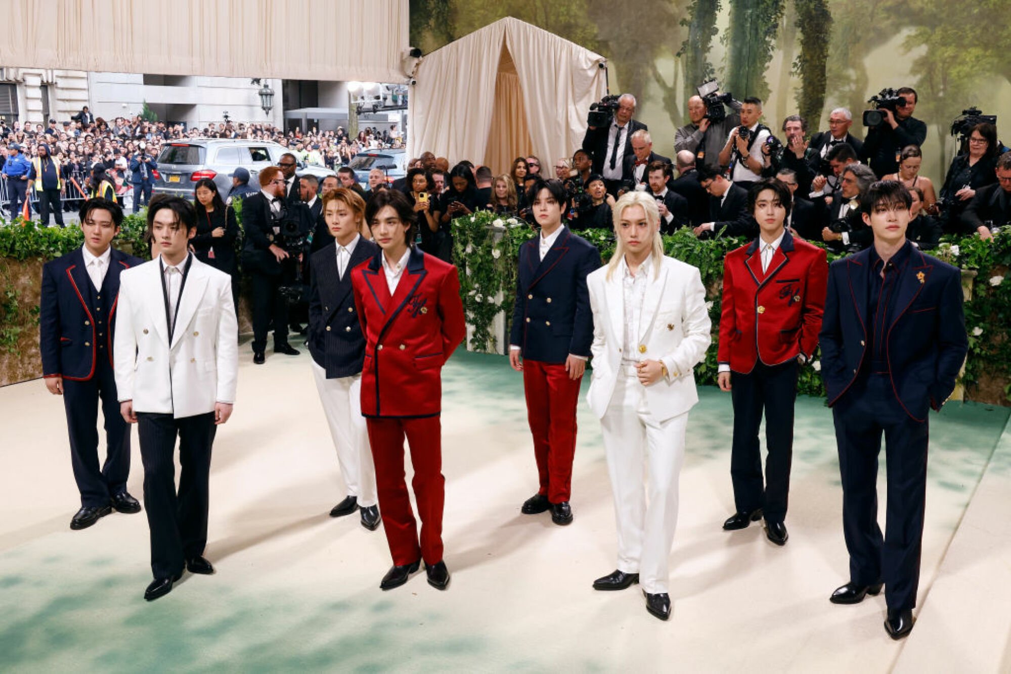 Stray Kids attend the 2024 Costume Institute Benefit for "Sleeping Beauties: Reawakening Fashion" at The Metropolitan Museum of Art on May 06, 2024 in New York City. 