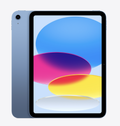 A blue iPad