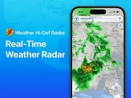 Weather app open to radar