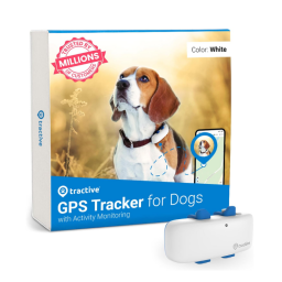 Tractive GPS on white background