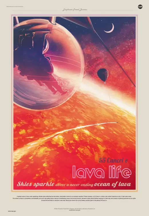 NASA making a travel poster of 55 Cancri e