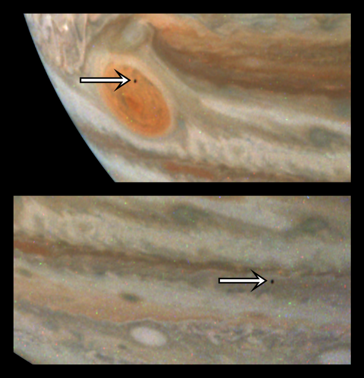 Zooming in on moon orbiting Jupiter