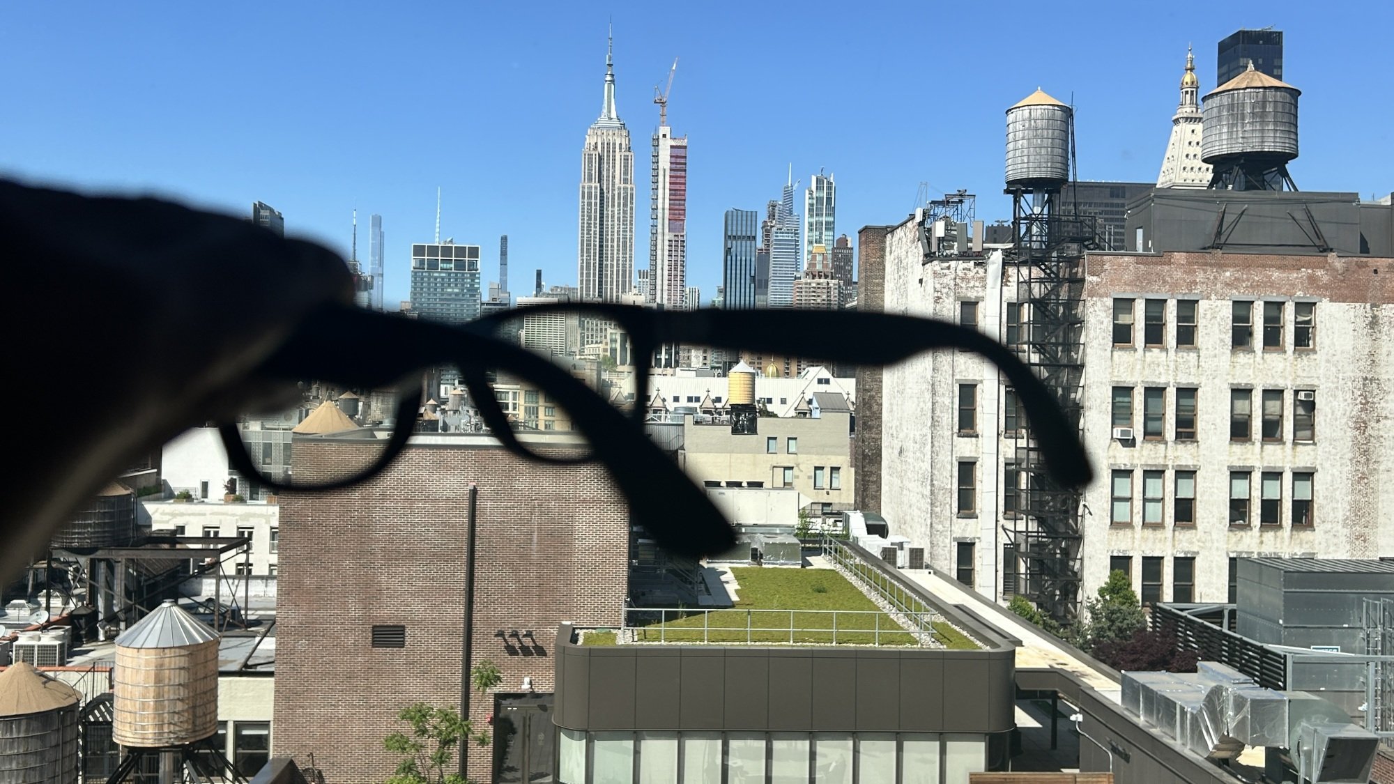 Ray-Ban Meta Smart Glasses in front of Empire State Building