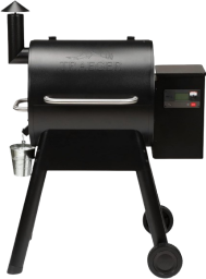 a black Traeger Grills Pro 575 on a whitebackground