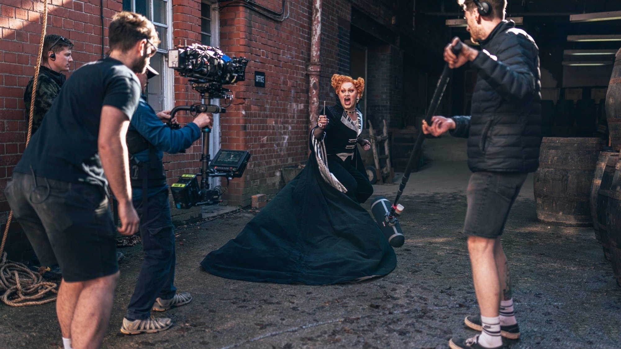 Jinkx Monsoon on the set playing the Maestro in "Doctor Who."