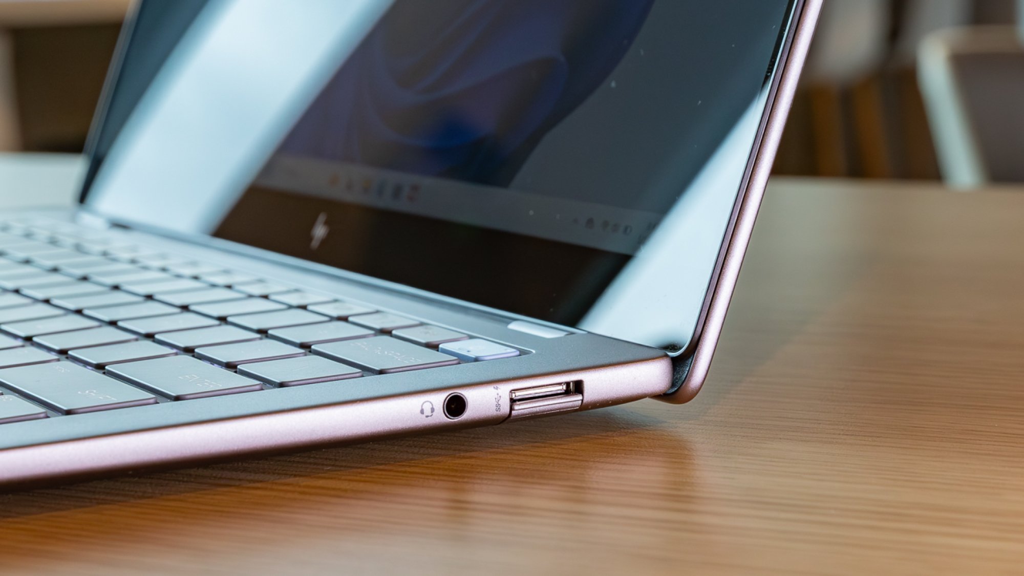 HP OmniBook X 14 on a table at HP's offices