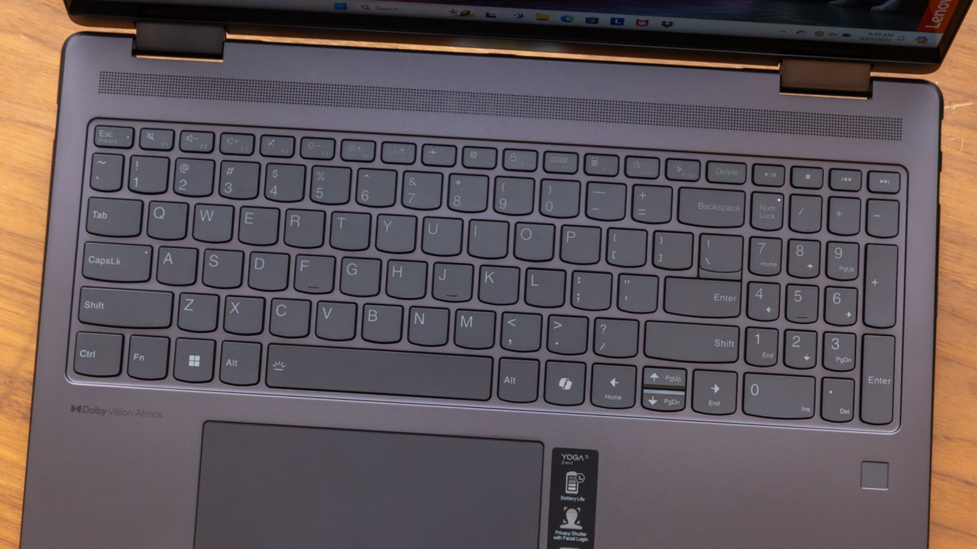 Lenovo Yoga 7i 2 in 1 laptop keyboard