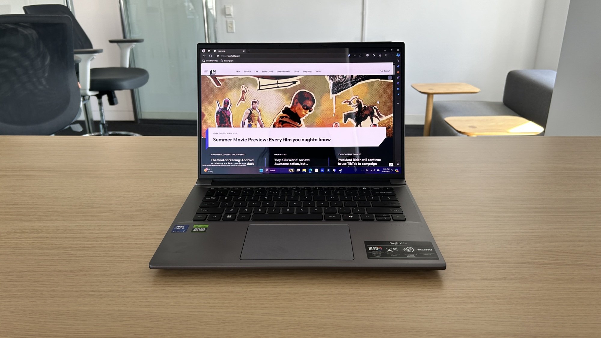 Acer Swift X 14 on a table