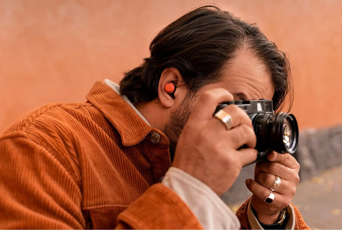 man wearing google pixel buds pro