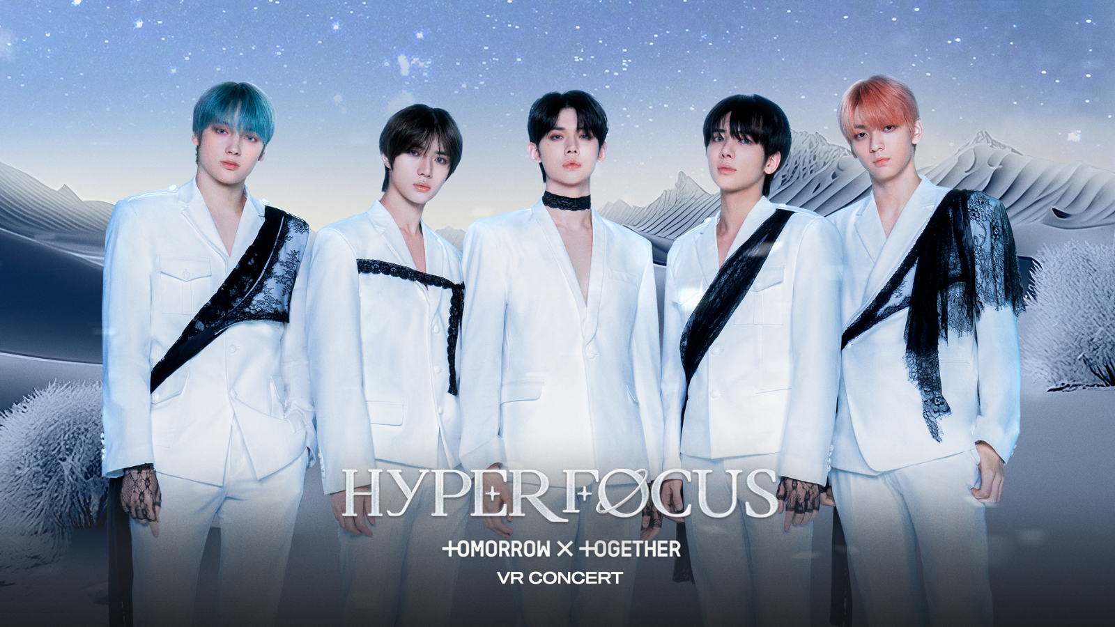 A promotional image of TOMORROW X TOGETHER for HYPERFOCUS: TOMORROW X TOGETHER VR CONCERT.