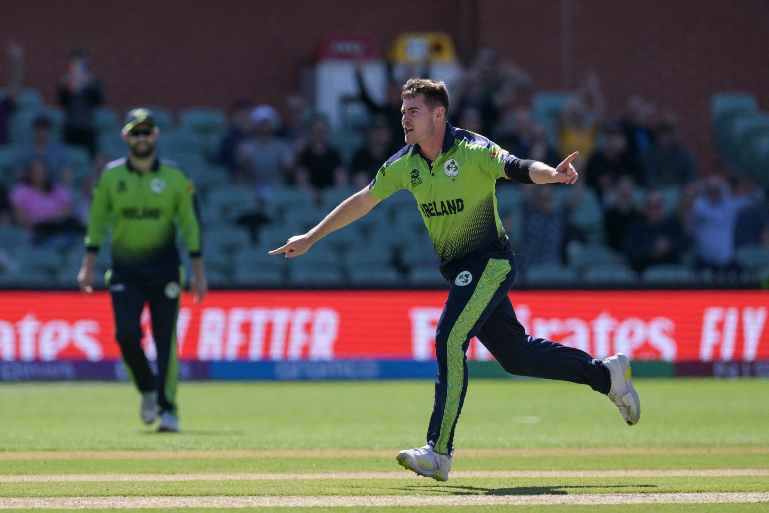 Ireland's Joshua Little celebrating