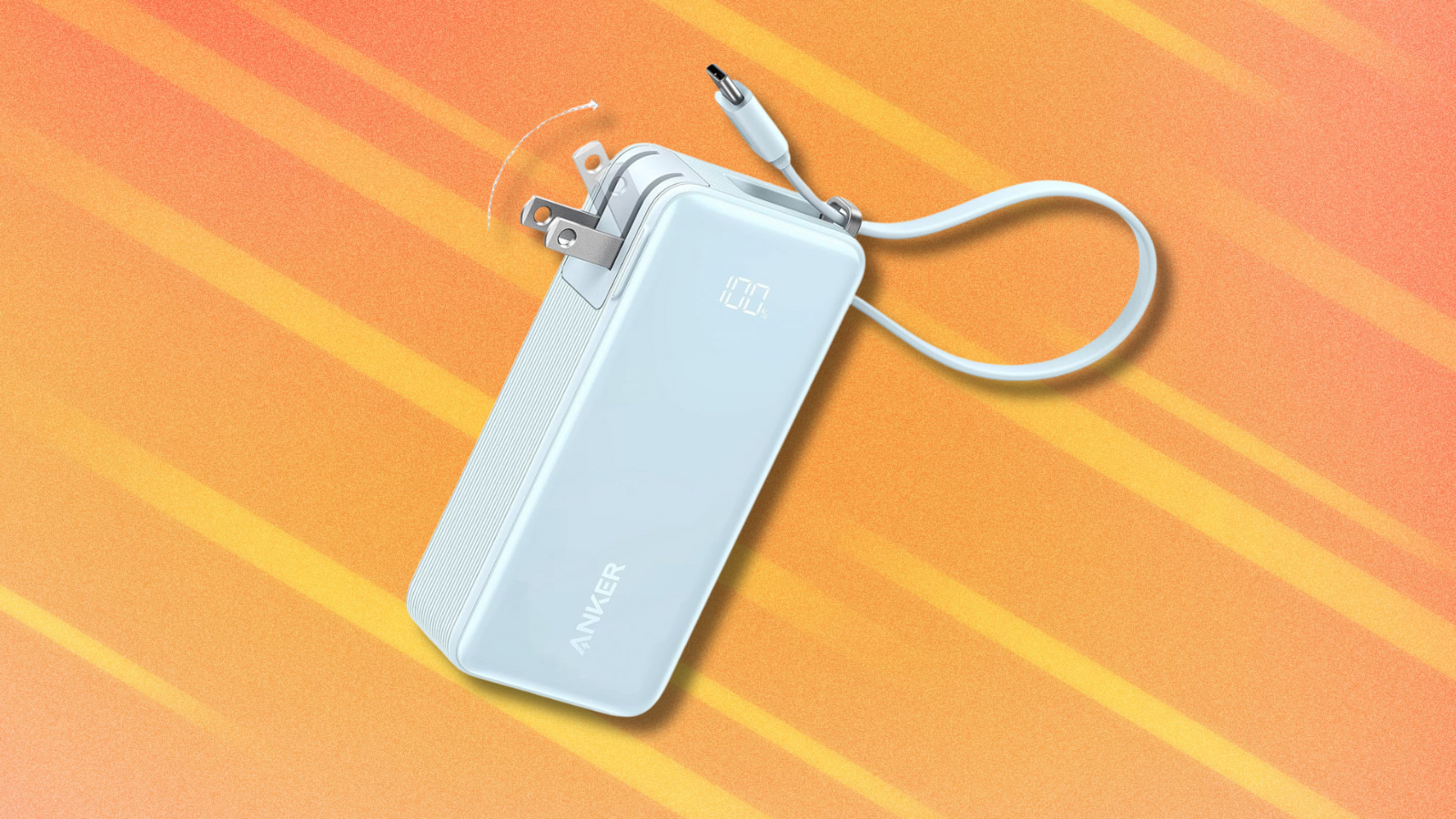 Anker 3-in-1 Power Bank on orange and white background