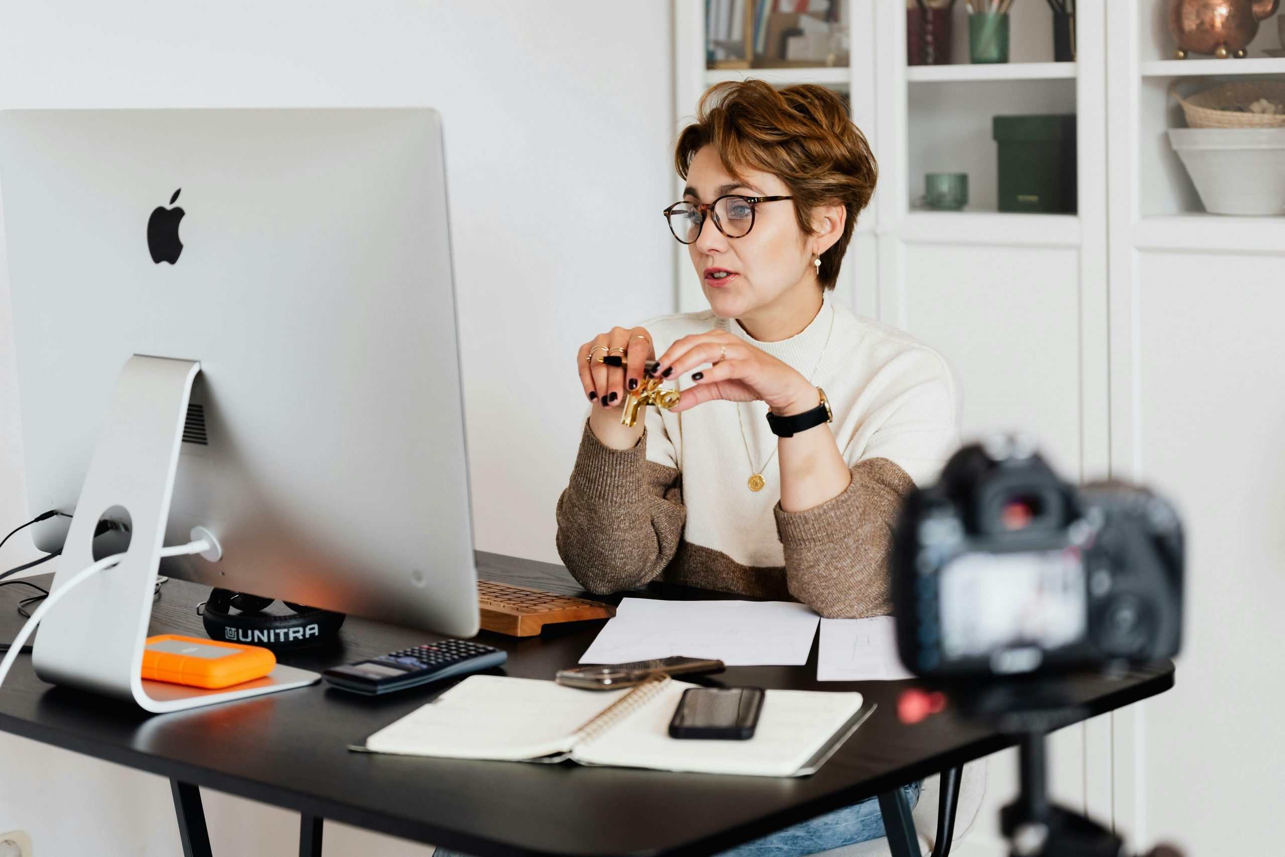 Woman looking at screen