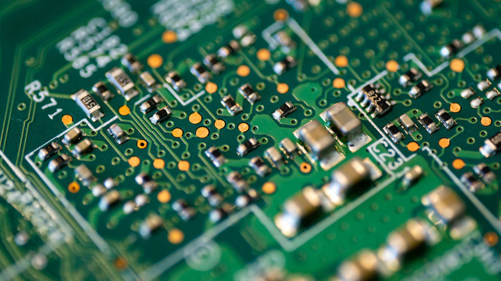 close up of circuit board