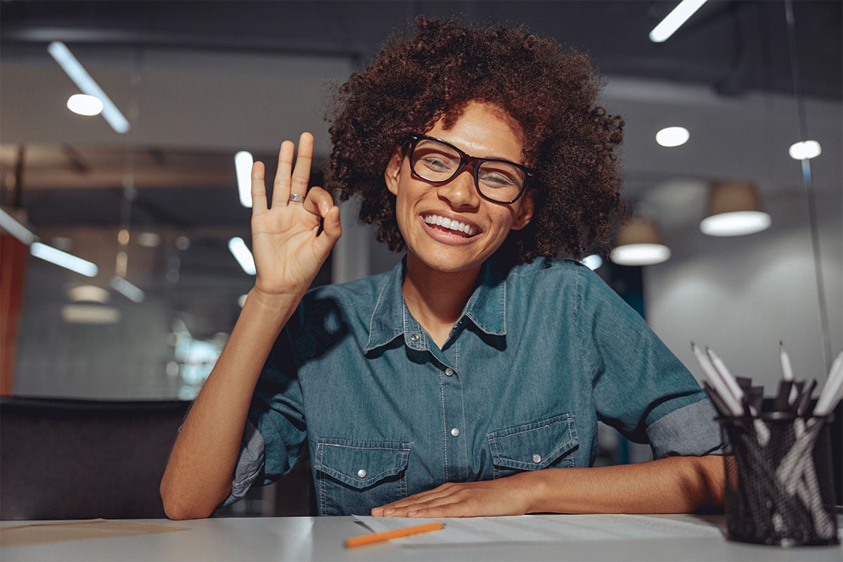 Women practicing sign language