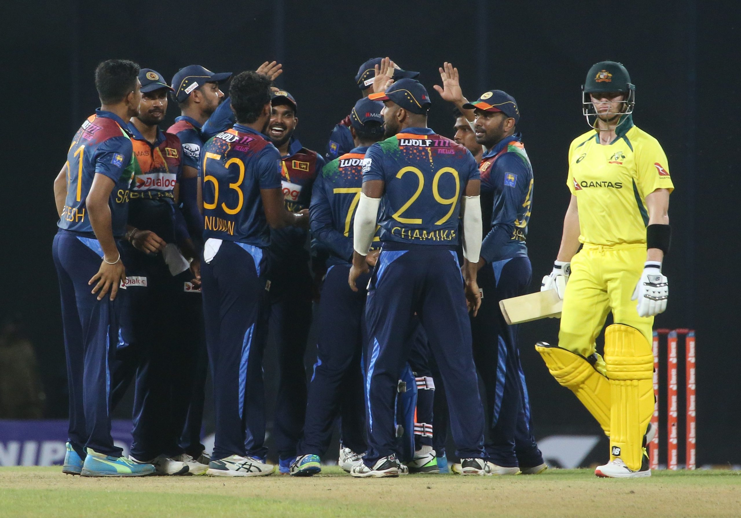 Sri Lankan cricket team celebrating