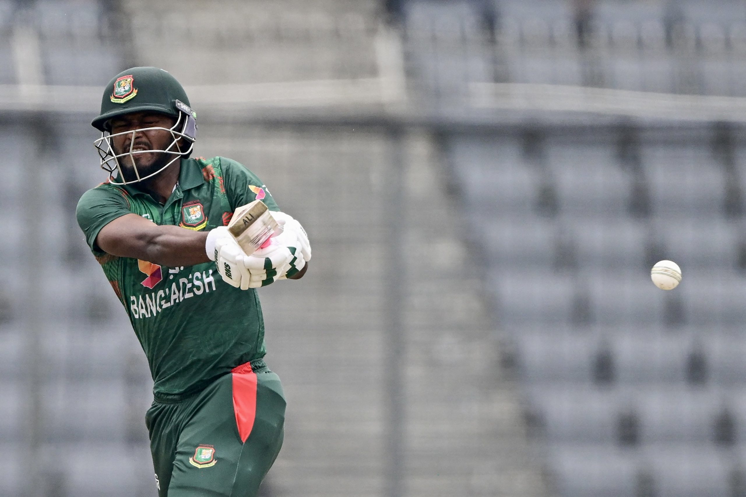 Bangladesh's Jakir Ali plays a shot