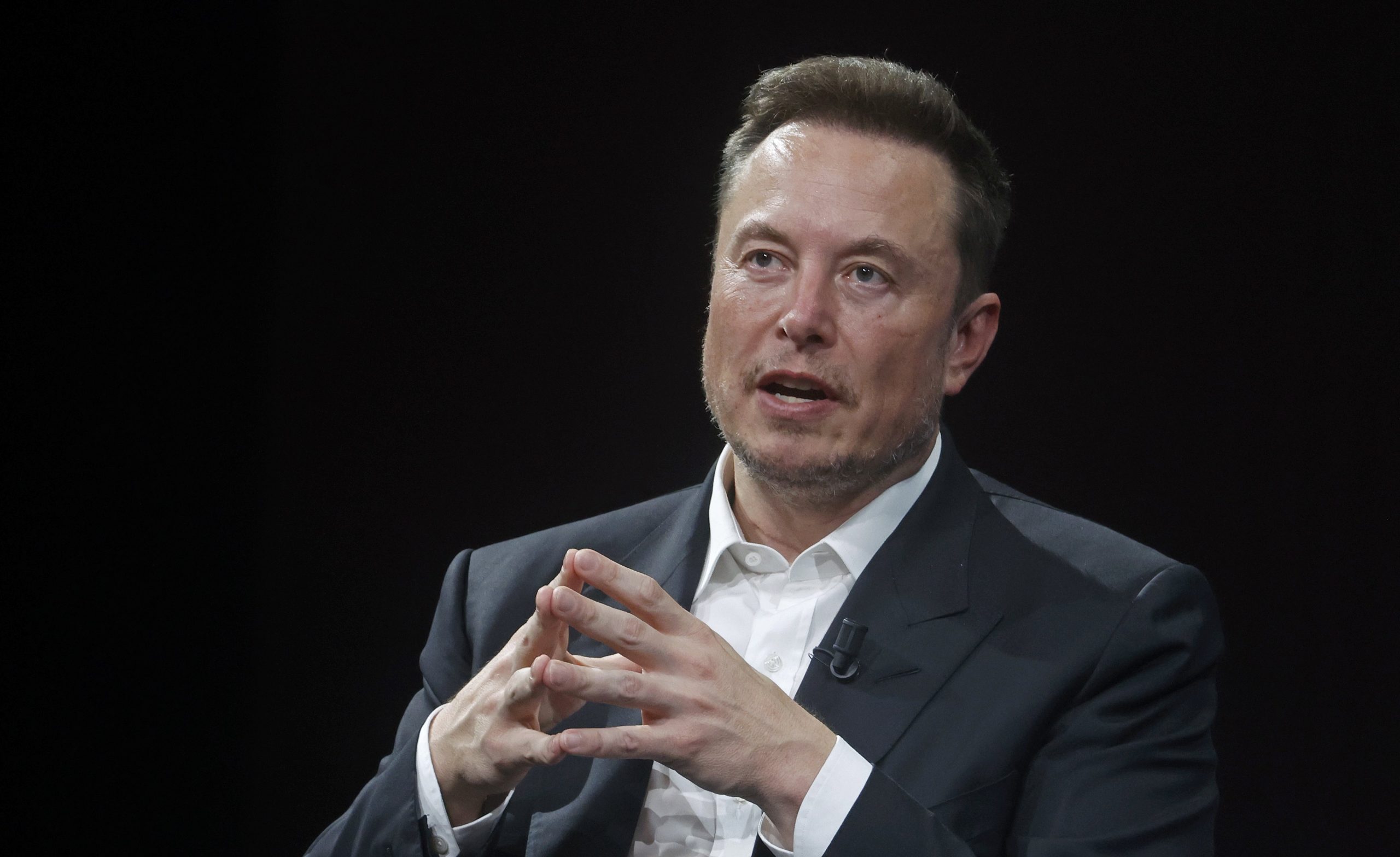 Elon Musk attends the Viva Technology conference dedicated to innovation and startups at the Porte de Versailles exhibition centre on June 16, 2023 in Paris, France.