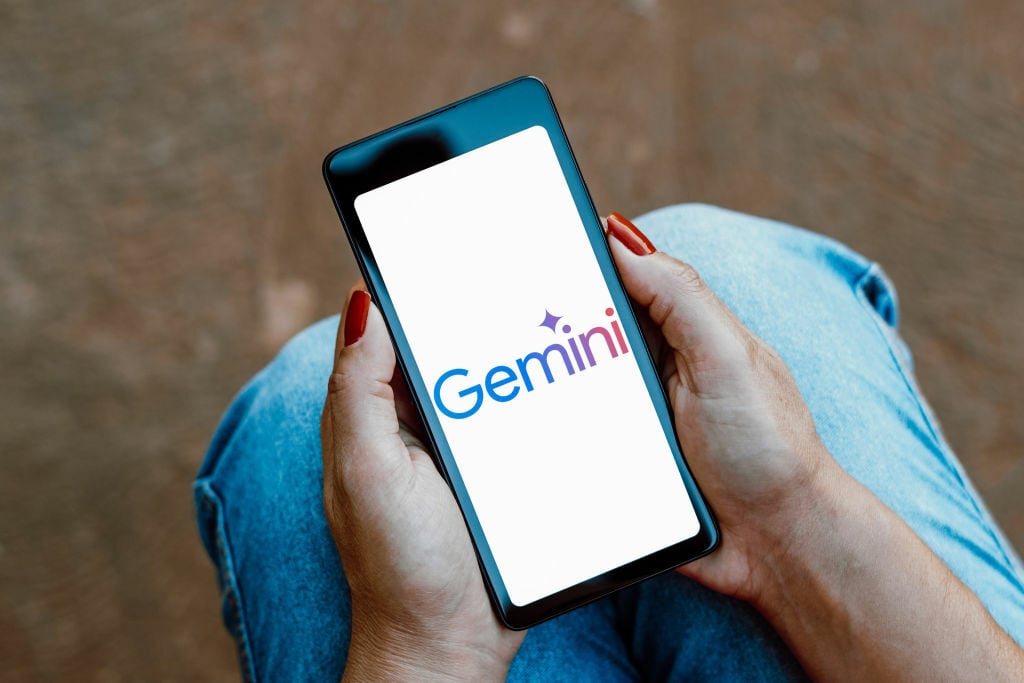 Google Gemini logo on phone screen