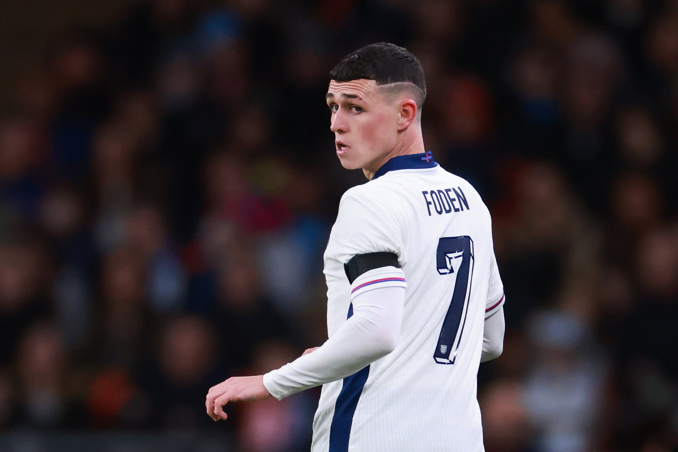 Phil Foden of England during the international friendly match