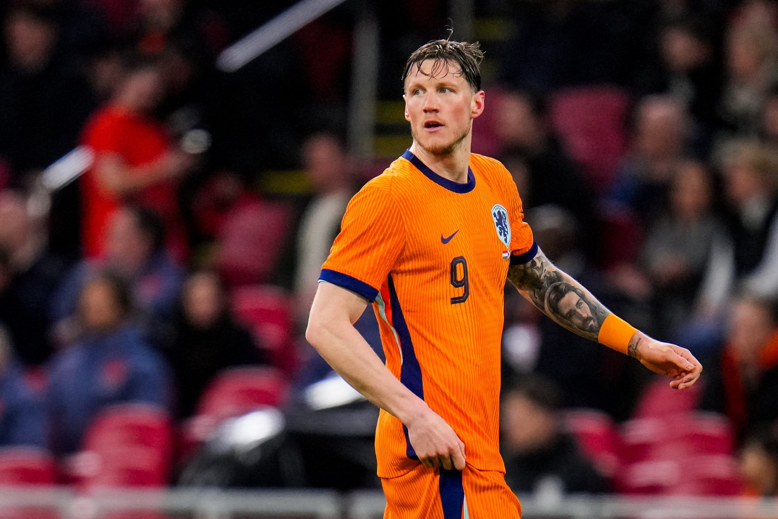 Wout Weghorst of the Netherlands looks on