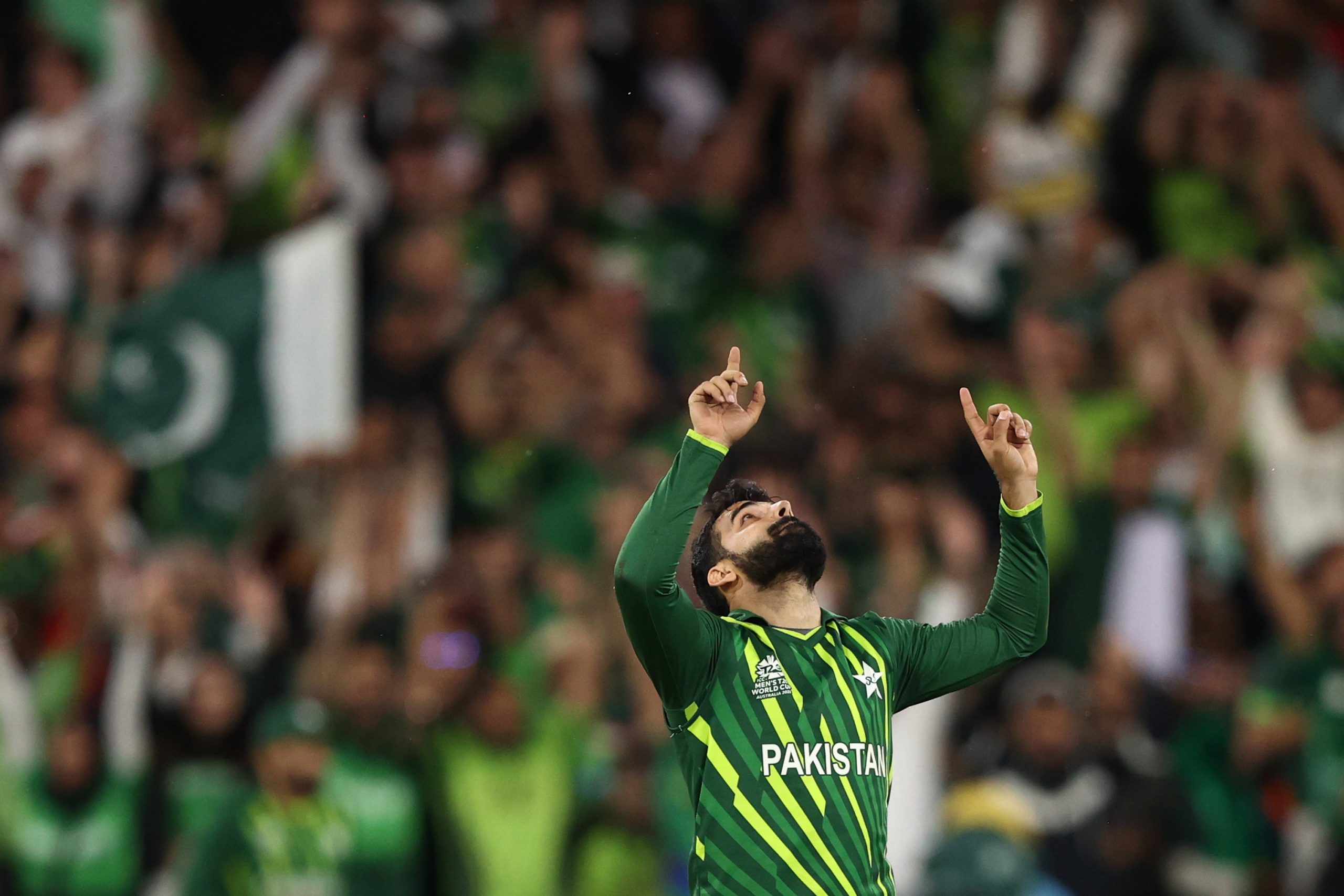 Shadab Khan of Pakistan celebrating