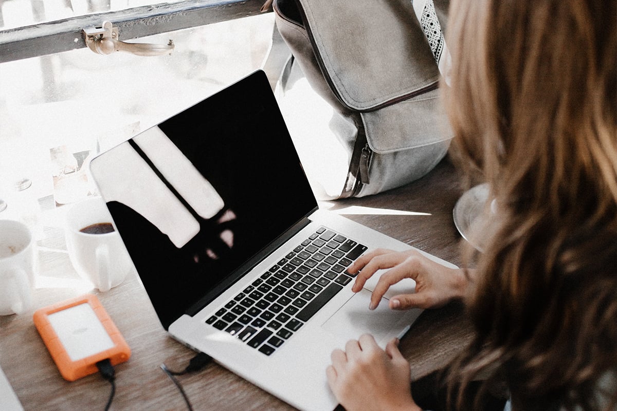 Women searching on laptop