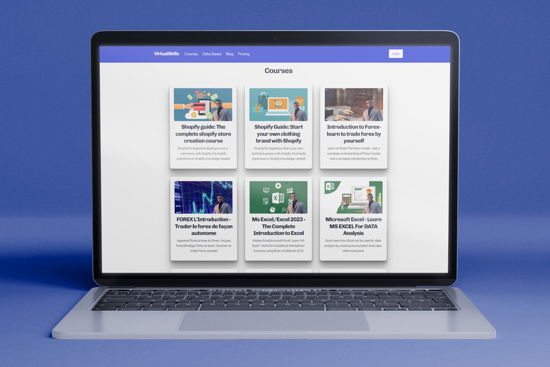 VirtualSkills courses on laptop