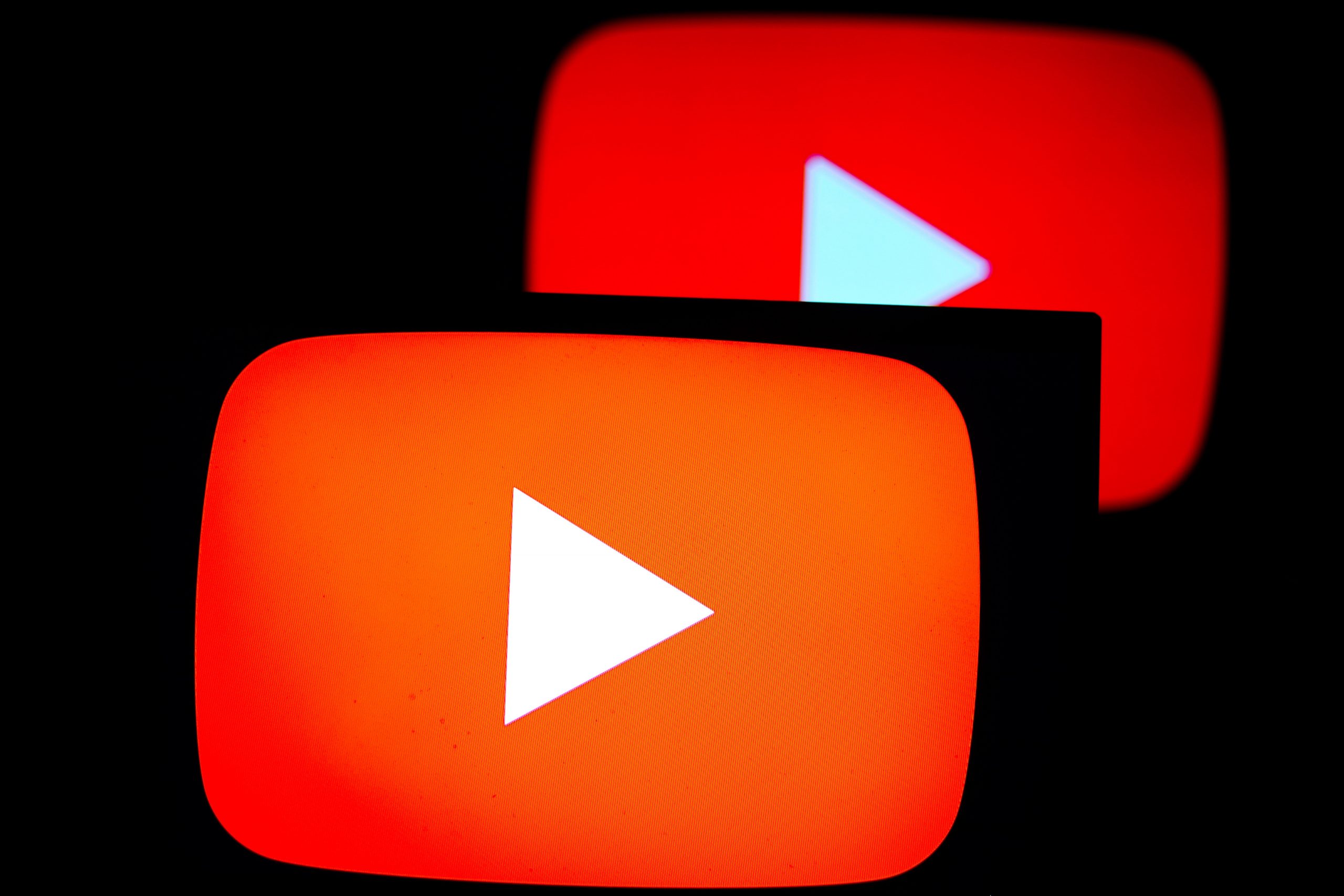 Two red YouTube logos. 