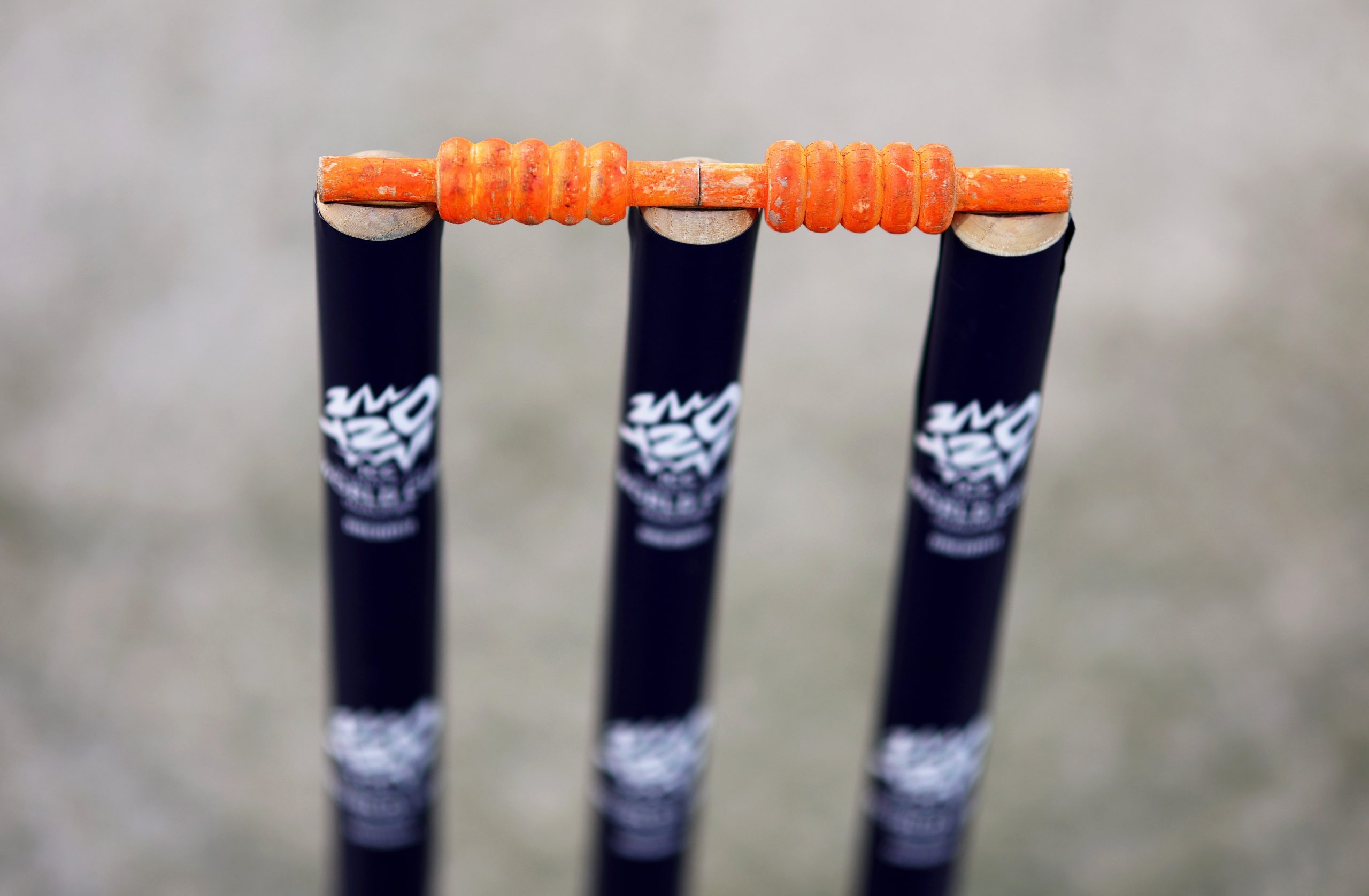 Detailed view of the match day stumps