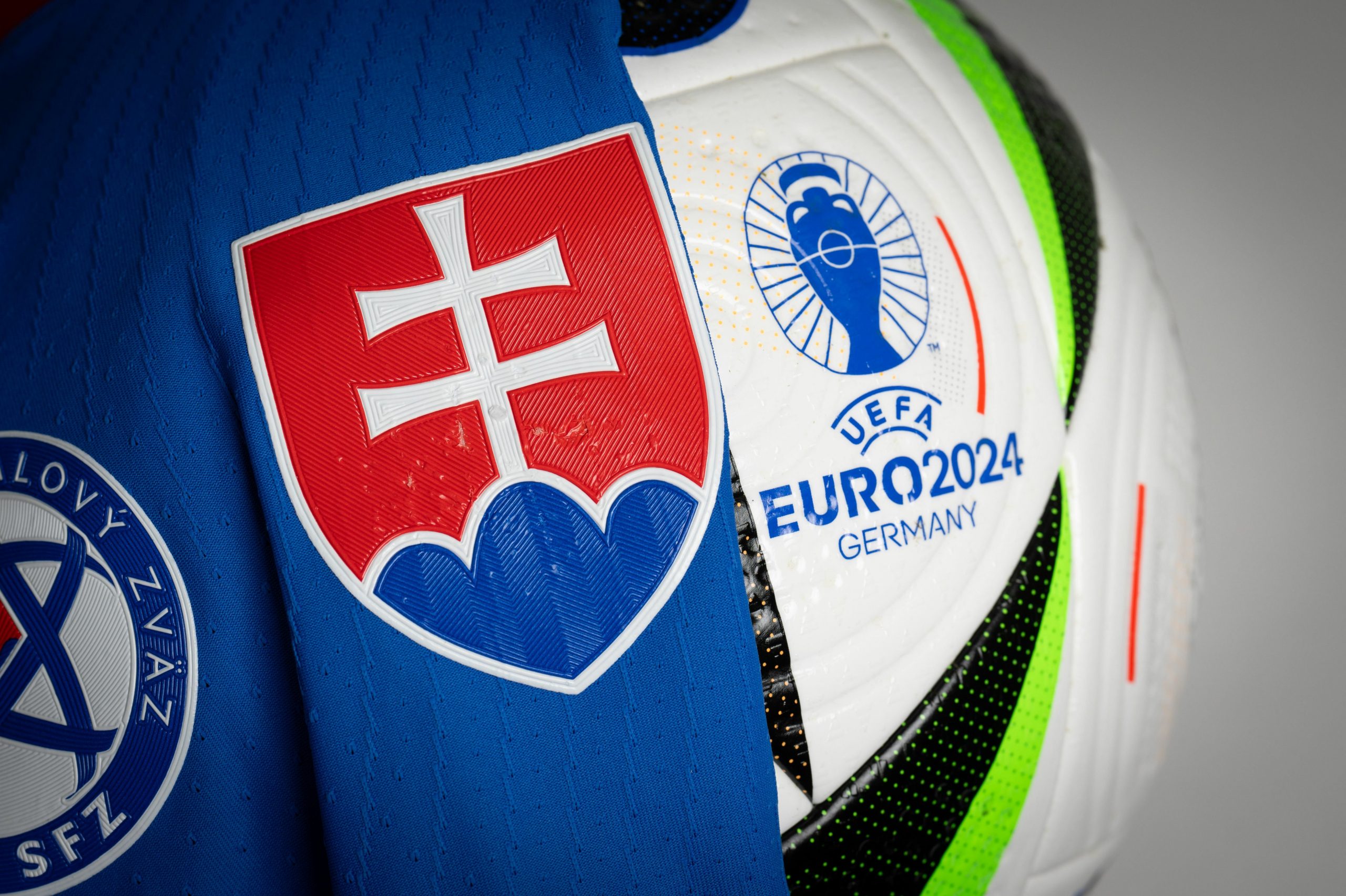 A detailed view of the badge of Slovakia