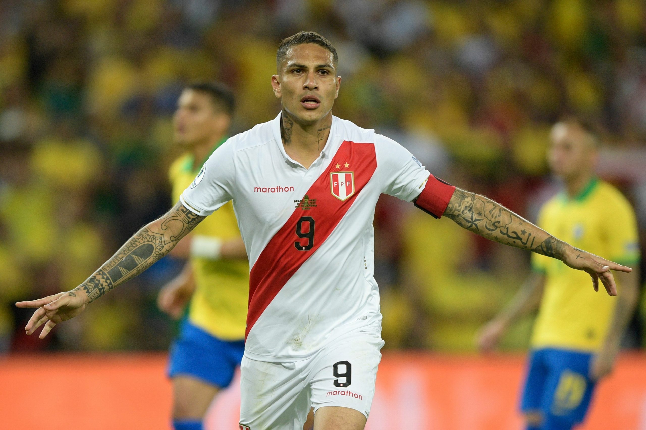 Paolo Guerrero celebrates a goal