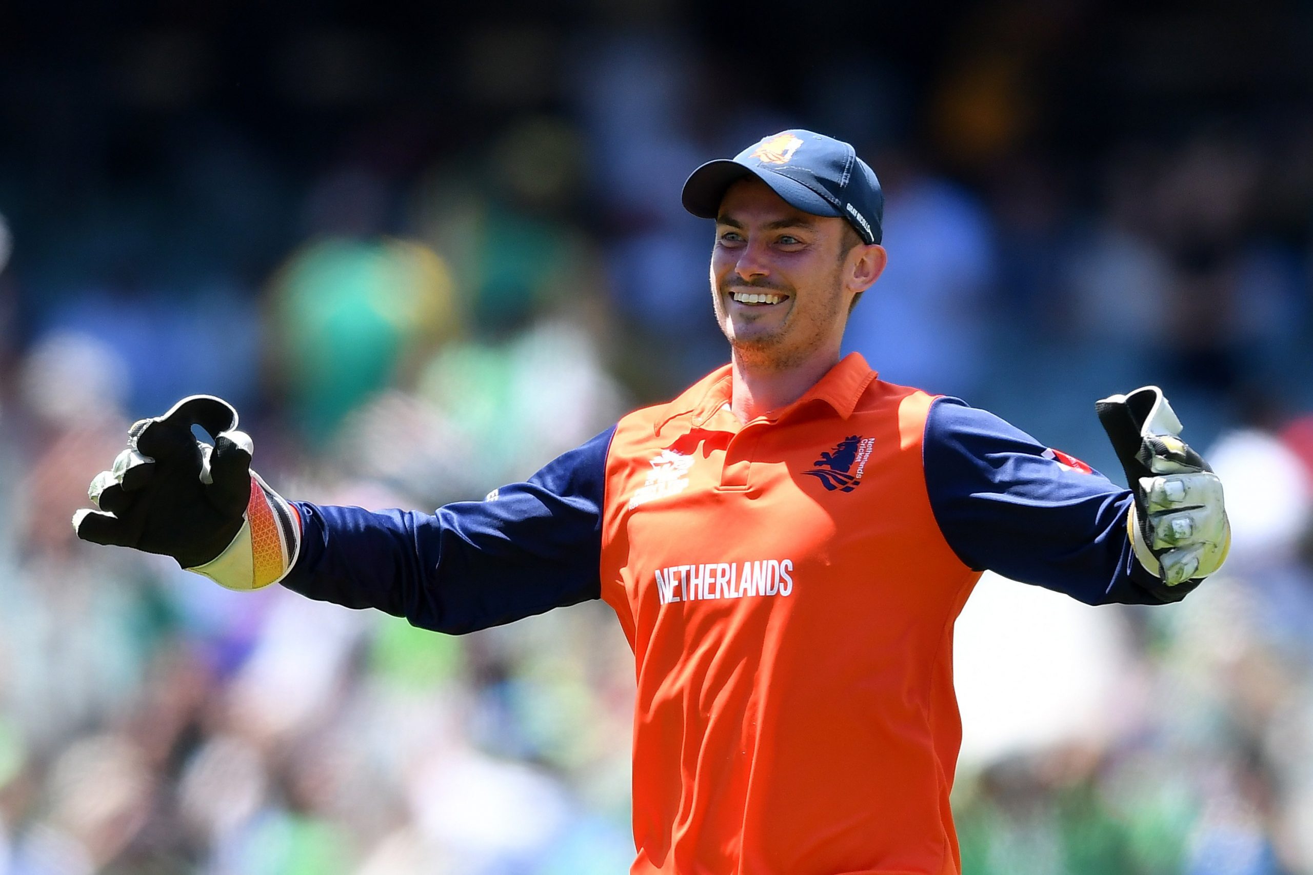 Scott Edwards of the Netherlands celebrates 