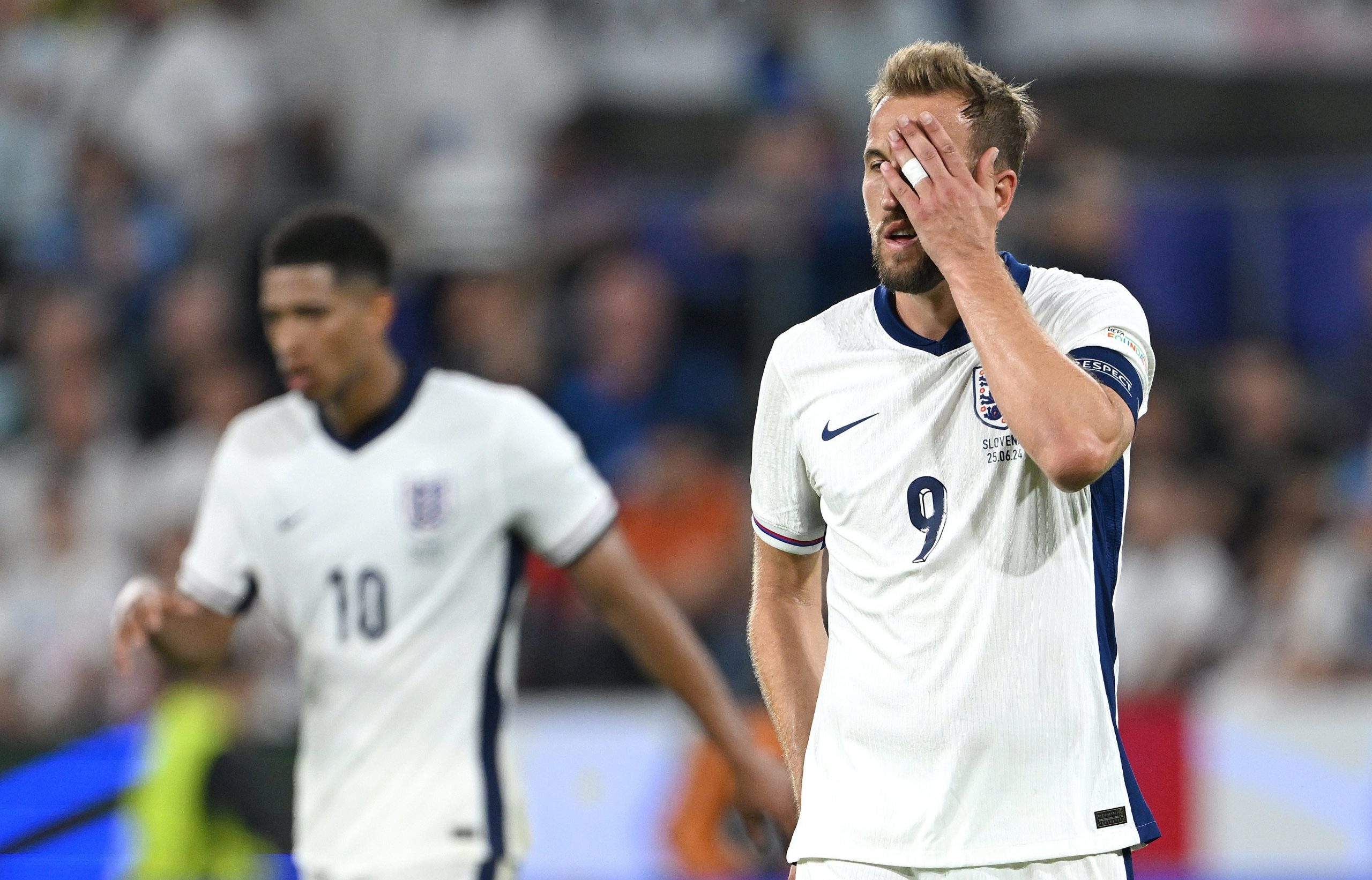 England captain harry Kane reacts