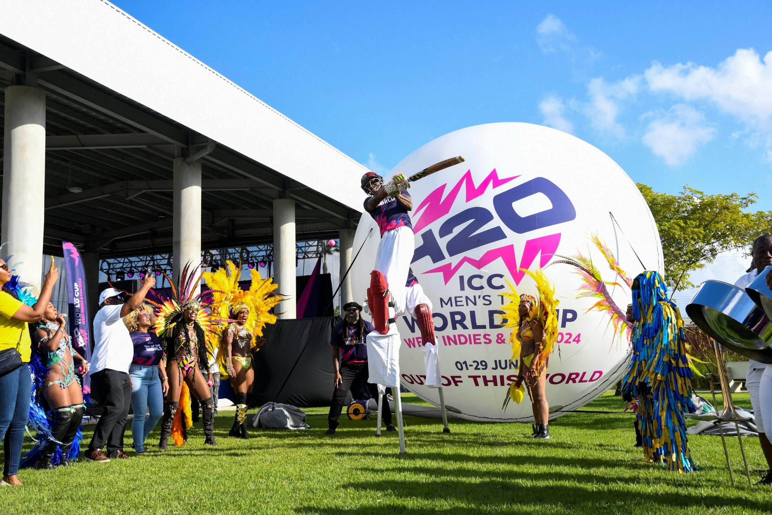 celebrating launch of 100 days to go to start of the ICC Men's T20 World Cup 2024