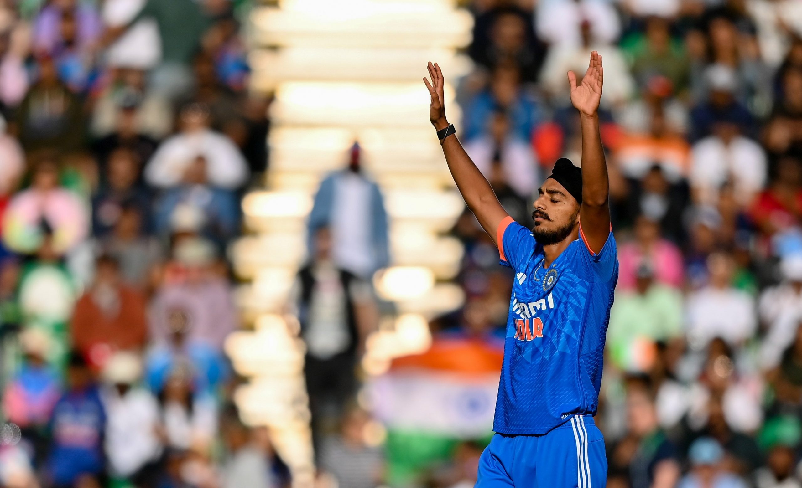 India bowler Arshdeep Singh celebrates